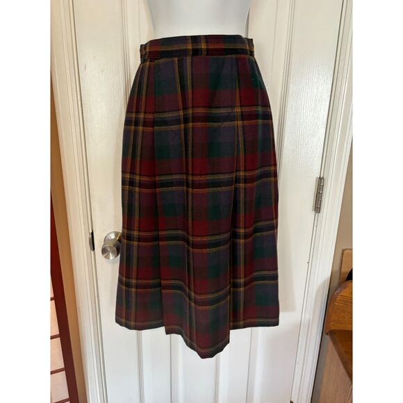 Summit Sportswear Plaid A Line Midi Pleated Skirt Waist 25" - Picture 8 of 12